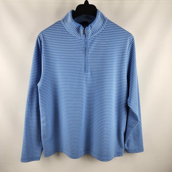 FootJoy Other - Footjoy Pullover Mens Large Blue White L/S Golf 1/4 Zip Mock Neck